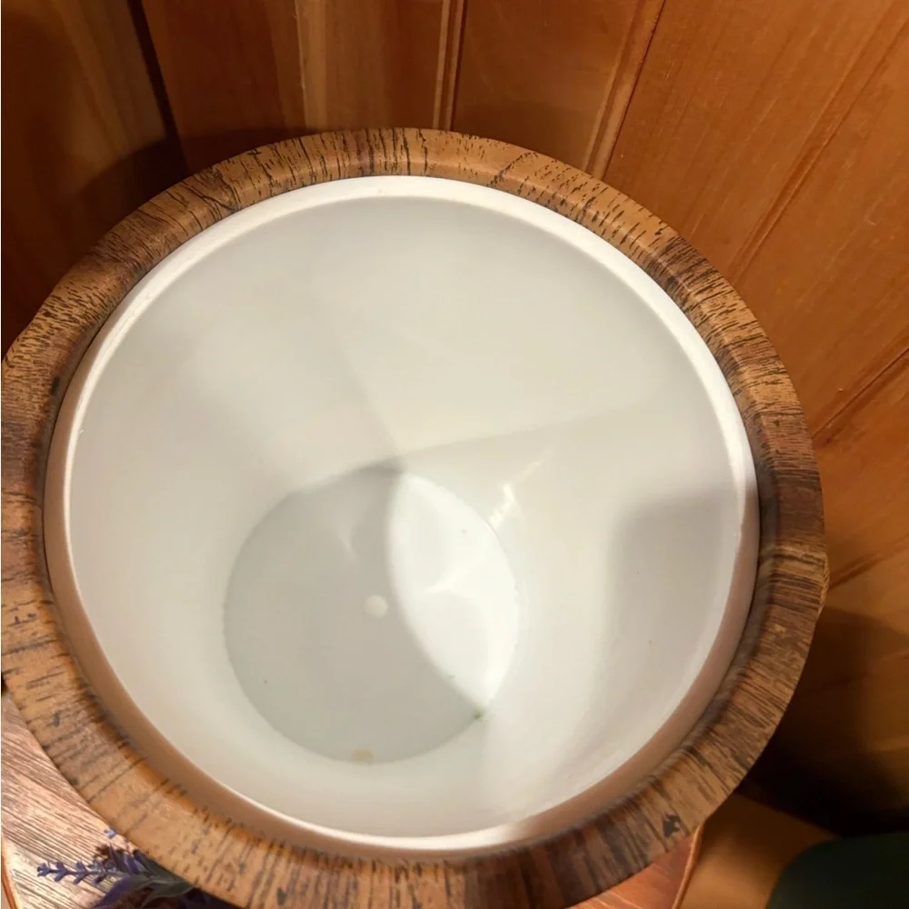 Mid-Century Modern faux wood grain ice bucket
